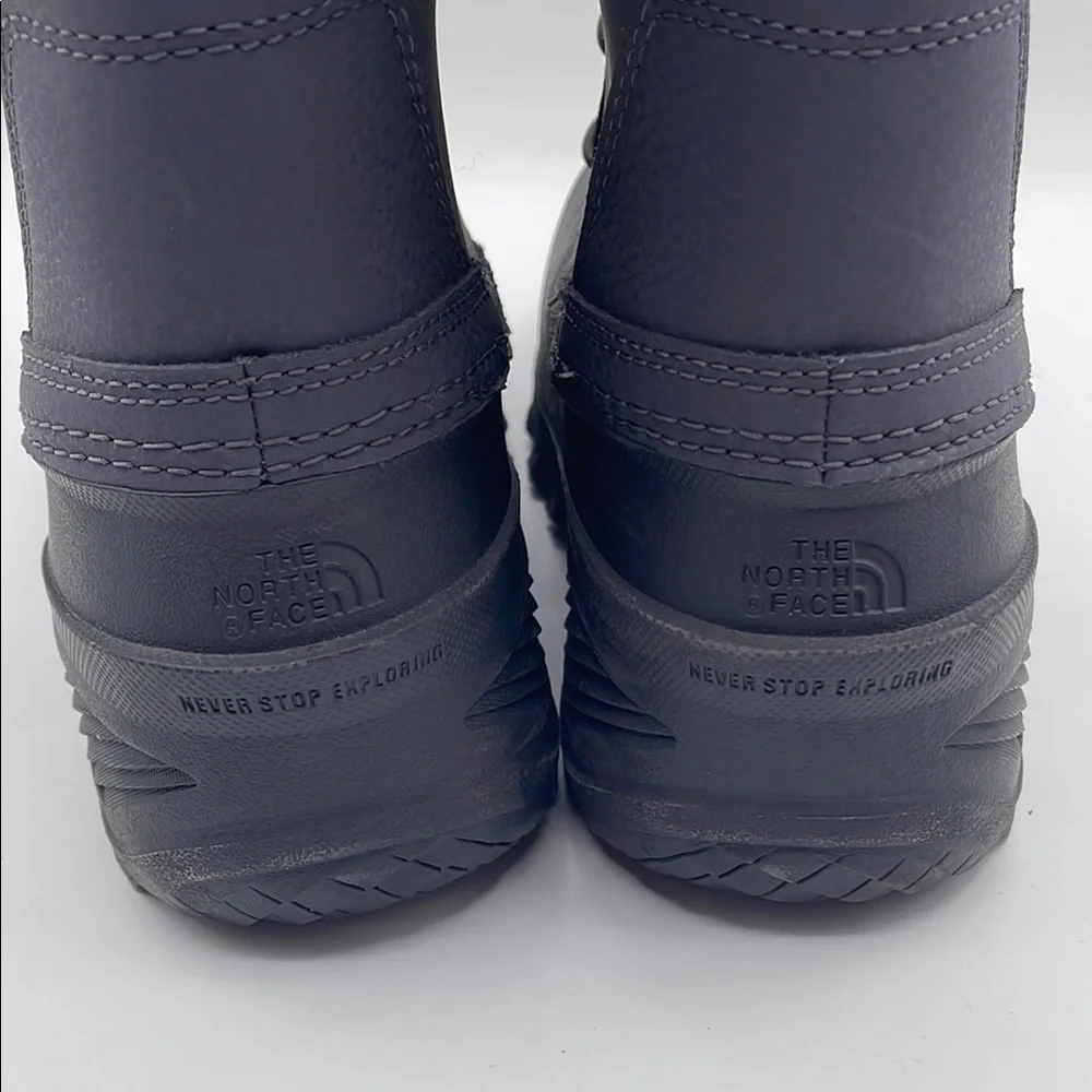 The North Face Gray Purple Winter Boots Waterproof Faux Fur Big Kid Size 5 Warm - Picture 9 of 16